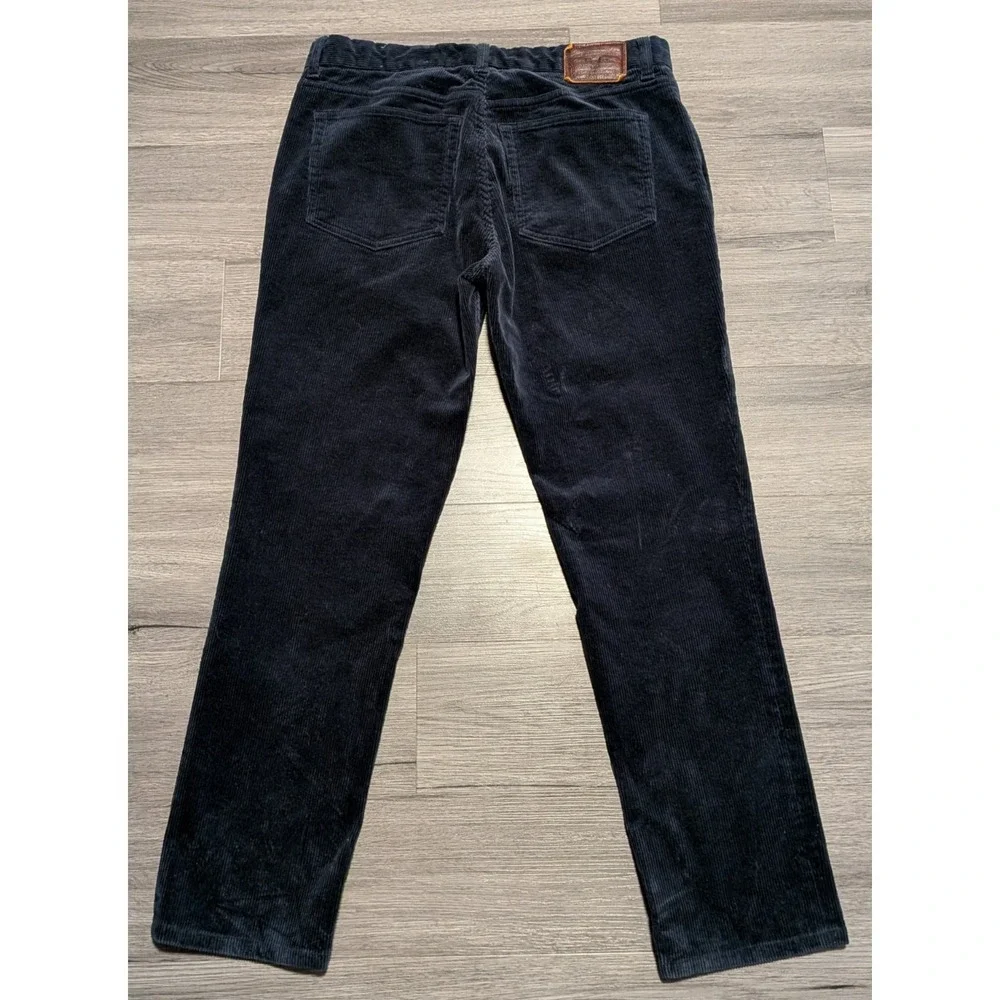 VTG Polo‎ Ralph Lauren Men's Dark Navy Blue Corduroy Stretch Pants Size 33x32